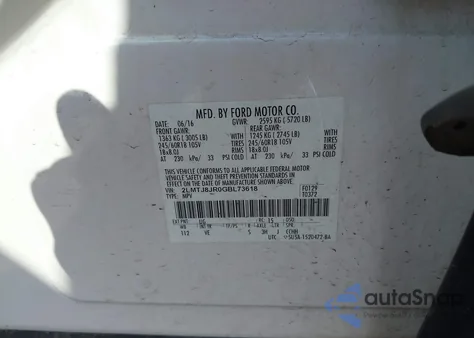 2016 Lincoln Mkx Premiere from USA, damaged, VIN 2LMTJ8JR0GBL73618